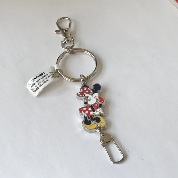 Vintage Disney Minnie Mouse Zipper Pull Keychain Purse Charm Keyring Disneyana - Picture 3 of 6